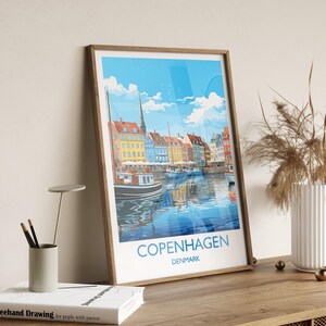 Copenhagen Poster, Travel Print of Copenhagen, Denmark, Copenhagen Gift, Denmark Wall Art, Travel Gift image 4
