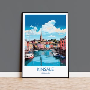 Kinsale Wall Art Poster, Travel Print of Kinsale, Ireland, Kinsale Art Gift, Travel Wall Decor Gift