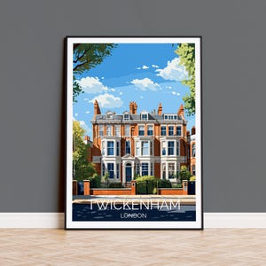 Twickenham Travel Poster, Travel Print of Twickenham, London,  England, London Art Lovers Gift, Wall Art Print
