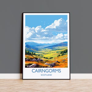 Cairngorms Travel Print, Travel Poster of Cairngorms , Scotland Gift, Cairngorms Art Gift, Scottish Highlands