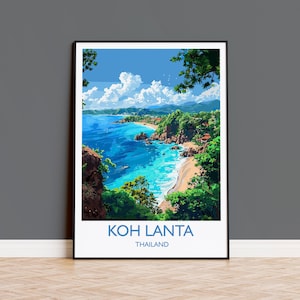 Koh Lanta Reise Druck, Reise Poster von Koh Lanta, Thailand, Koh Lanta Kunstliebhaber Geschenk, Wand Kunst Druck