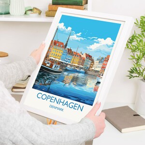 Copenhagen Poster, Travel Print of Copenhagen, Denmark, Copenhagen Gift, Denmark Wall Art, Travel Gift image 2