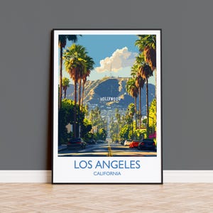 Impresión de viaje de Los Ángeles, póster de viaje de Los Ángeles, California, regalo para amantes del arte de Los Ángeles, regalo de EE. UU., impresión de arte de pared