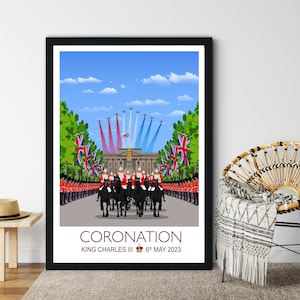Coronation Poster of London , King Charles III Coronation Print, City of London, UK, Buckingham Palace Poster