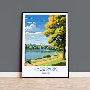 Stampa di viaggio di Hyde Park, poster di viaggio di Hyde Park, poster di Londra, regalo di Hyde Park, arte di Hyde Park, regalo di viaggio di Londra nel Regno Unito