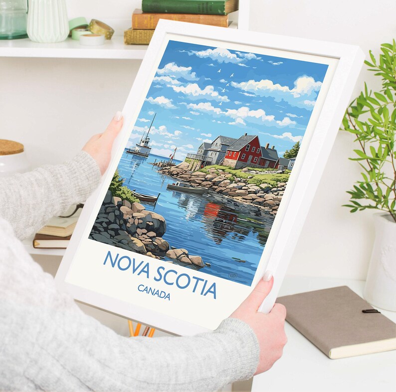 Nova Scotia Poster, Travel Print of Nova Scotia, Canada, Nova Scotia Art Gift, Travel Gift image 2