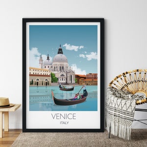 Travel Poster of Venice , Travel Print of Venice, City of Venice, Italy, Italy Travel Poster, Venice Cityscape