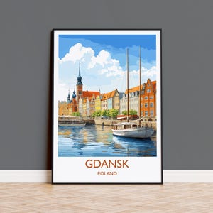 Gdansk Poster, Travel Print of Gdansk, Gdansk Gift Art, Poland Wall Art, Travel Lovers Gift