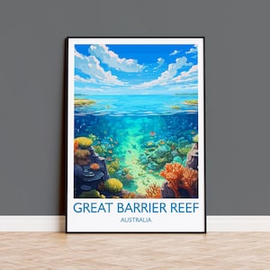 Great Barrier Reef Poster, Travel Print of Great Barrier Reef, Queensland, Australia, Travel Gift