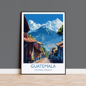 Guatemala Travel Print, Travel Poster of Guatemala, Central America Poster, Guatemala Wall Art Lovers Gift