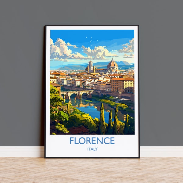 Florenz Reisedruck Wandkunst, Reiseposter von Florenz, Florenz Kunstliebhaber Geschenk, Italien, Italien Kunst Geschenk