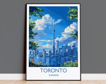Toronto reisafdruk, reisposter van Toronto, Canada Ontario cadeau, Toronto kunstliefhebbers cadeau, Canada cadeau kunst, kunst aan de muur print