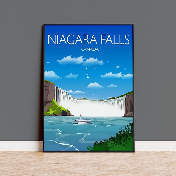 Travel Poster of Niagara Falls, Travel Print of Niagara Falls, Niagara Falls, Ontario, Canada, Canada Travel Poster