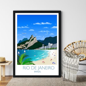 Impresión de viaje de Río de Janeiro, Cartel de viaje de Río de Janeiro, Cartel de viaje de Río, Impresión de Río