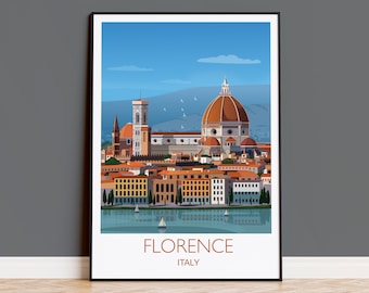 Florence Travel Print Wall Art, Travel Poster of Florence, City of Florence, Italy Art, Florence Art Lovers Gift