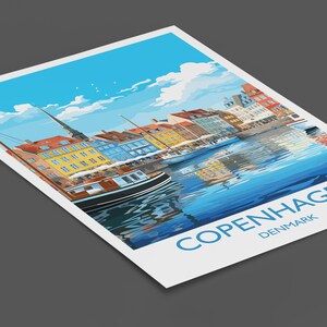 Copenhagen Poster, Travel Print of Copenhagen, Denmark, Copenhagen Gift, Denmark Wall Art, Travel Gift image 5