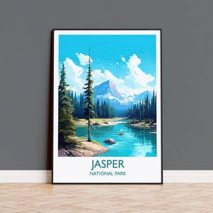 Póster del Parque Nacional Jasper, impresión de viaje del Parque Nacional Jasper, Parque Nacional, Canadá, regalo de viaje