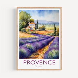 Provence Travel Print, Travel Poster of Provence, France, Provence Gift, Travel Watercolour Gift