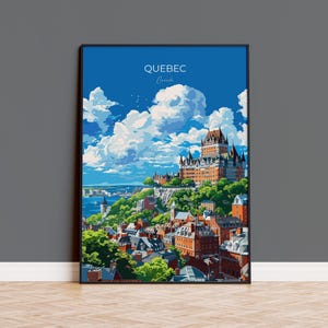 Affiche de voyage au Québec, impression de voyage au Québec, Canada, cadeau de la ville de Québec, cadeau pour les amateurs d'art québécois, cadeau d'art Canada, impression d'art mural
