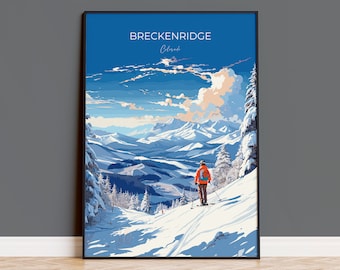 Breckenridge Travel Poster Wall Art, Travel Print of Breckenridge, Colorado, USA, Breckenridge Art Lovers Gift