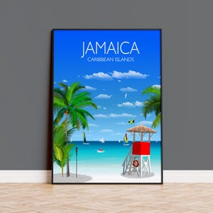 Póster de viaje de Jamaica, Impresión de viaje de Jamaica, Caribe, Póster de viaje, Impresión de Jamaica