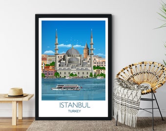 Travel Poster of Istanbul, Travel Print of Istanbul, Istanbul Poster, Turkey, Turkey Poster