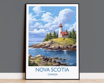 Nova Scotia Print, Travel Poster of Nova Scotia, Nova Scotia Gift, Canada, Travel Gift