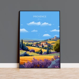 Provence Print, Travel Poster of Provence, France, Provence Gift, France Wall Art, Travel Gift