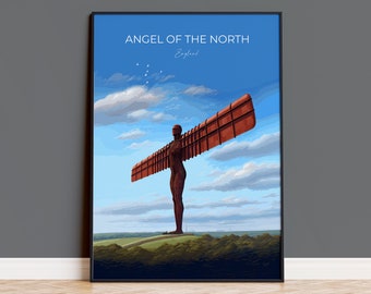 Angel of the North Travel Print Wall Art, Travel Poster of Angel of the North, England, Angel of the North Art Gift, Wall Art Print