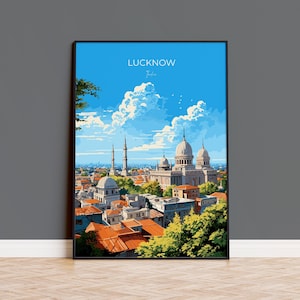 Lucknow Travel Print, Travel Poster of Lucknow, India, Lucknow Art Gift, Wall Art Print, India Wall Art Gift