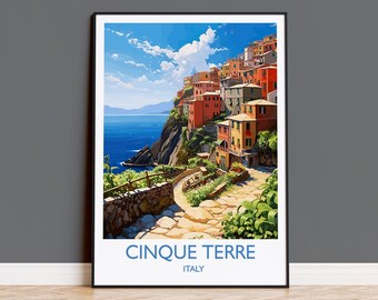 Cinque Terre Travel Print, Travel Poster of Cinque Terre, Italy, Cinque Terre Art, Cinque Terre Gift, Wall Art Print