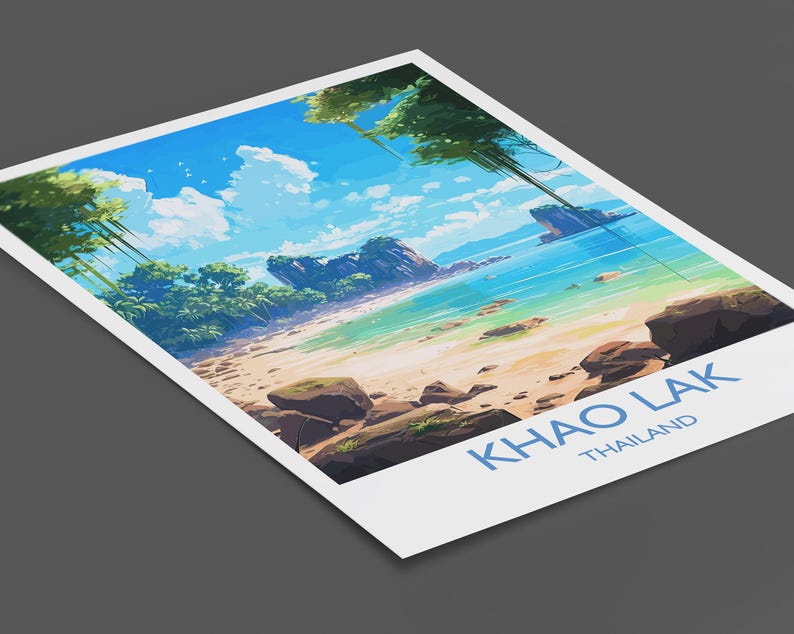 Khao Lak Travel Print, Travel Poster of Khao Lak, Thailand, Khao Lak Gift, Wall Art Print image 5