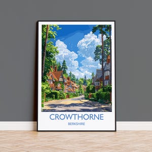 Impresión de viaje de Crowthorne, póster de viaje de Crowthorne, Berkshire, Inglaterra, regalo de Windsor, impresión de arte de pared