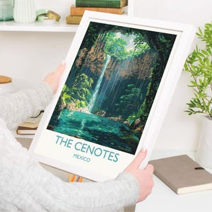 Cenotes of Yucatan Travel Print, Mexico Travel Print Collection, Travel Wall Art, Cenotes Art Print Gift, Yucatan Art image 2