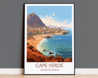Cape Verde Travel Poster, Travel Print of Cape Verde, Africa, Cape Verde Art, Cape Verde Gift, Wall Art Print