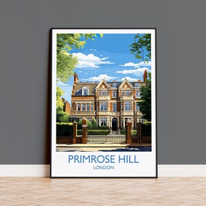 Primrose Hill Travel Print, Travel Poster of Primrose Hill , London Poster, Primrose Hill  Gift, Primrose Hill  Art, London Art