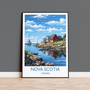 Nova Scotia Poster, Travel Print of Nova Scotia, Canada, Nova Scotia Art Gift, Travel Gift image 1