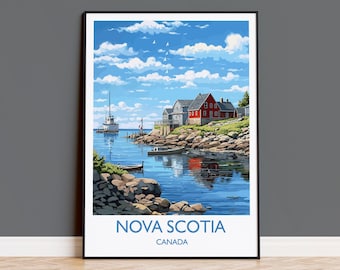 Nova Scotia Poster, Travel Print of Nova Scotia, Canada, Nova Scotia Art Gift, Travel Gift