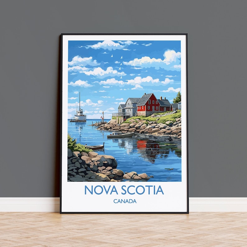 Nova Scotia Poster, Travel Print of Nova Scotia, Canada, Nova Scotia Art Gift, Travel Gift image 1