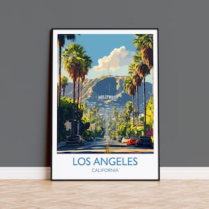 Los Angeles Travel Print, Travel Poster of Los Angeles, California, Los Angeles Art Lovers Gift, USA Gift, Wall Art Print