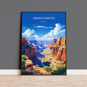 Grand Canyon Travel Print Wall Art, Travel Poster of Grand Canyon, Grand Canyon Art Lovers Gift, Arizona, USA Travel Art