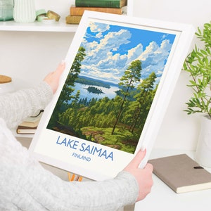 Lake Saimaa Travel Poster, Lake Saimaa Travel Print, Finland, Finland Art, Lake Saimaa Gift, Wall Art Print image 2