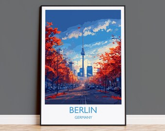 Berlin Travel Print Wall Art, Travel Poster of Berlin, Berlin Art Lovers Gift, Germany Art Gift