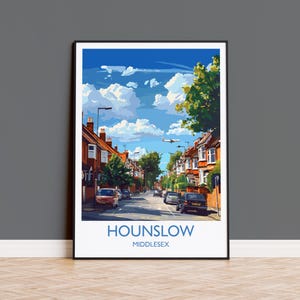 Hounslow Travel Print, Travel Poster of Hounslow, Middlesex Poster, Hounslow Art Gift, London Art Lovers UK Travel Gift