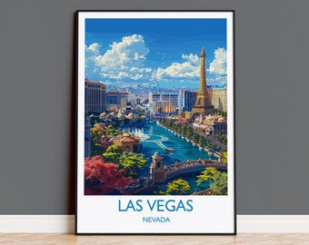 Reseposter från Las Vegas, reseaffisch av Las Vegas, Nevada, present till konstälskare från Las Vegas, present till USA, väggkonsttryck