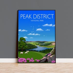 Peak Distrikt, Reise Poster, England, UK, Reise Poster, Peak Distrikt Druck