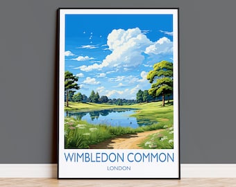 Wimbledon Common Travel Poster, Travel Print of Wimbledon Common, London Poster, Wimbledon Common Art Gift, London Art Lovers UK Travel Gift