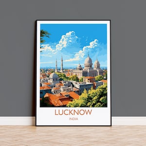Lucknow Travel Print, Travel Poster of Lucknow, India, Lucknow Art Gift, Wall Art Print