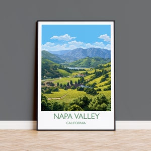 Napa Valley Travel Poster, Travel Print of Napa Valley, California, USA Gift, Wall Art Print