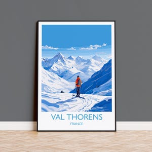 Val Thorens Wall Art Travel Poster, Travel Print of Val Thorens , Ski Poster, Val Thorens  Art Gift, France Ski Art Travel Gift